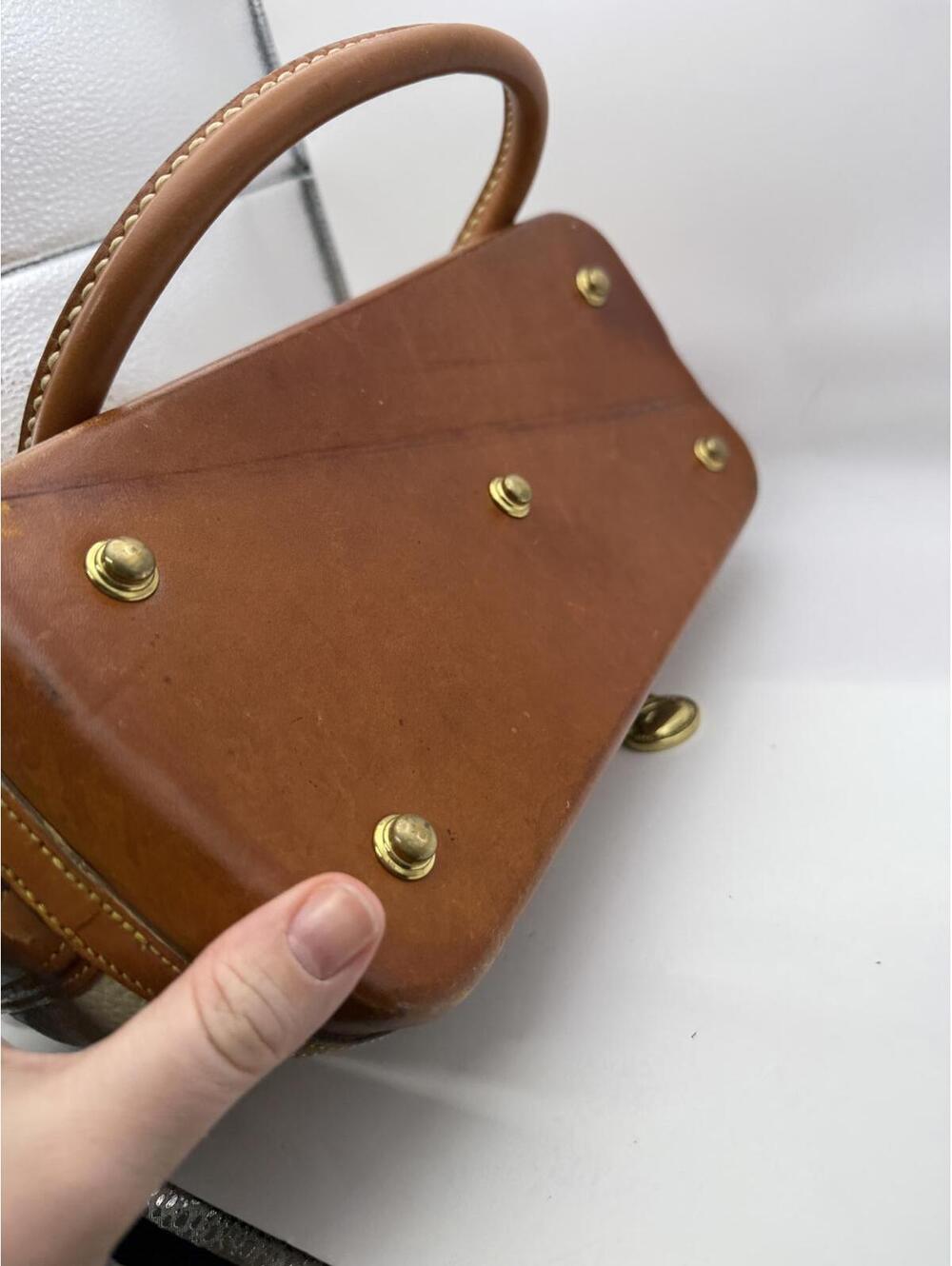 Dooney & Bourke Vintage Leather and Pebbled Leather Satchel Doctor's Bag - Picture 10 of 12